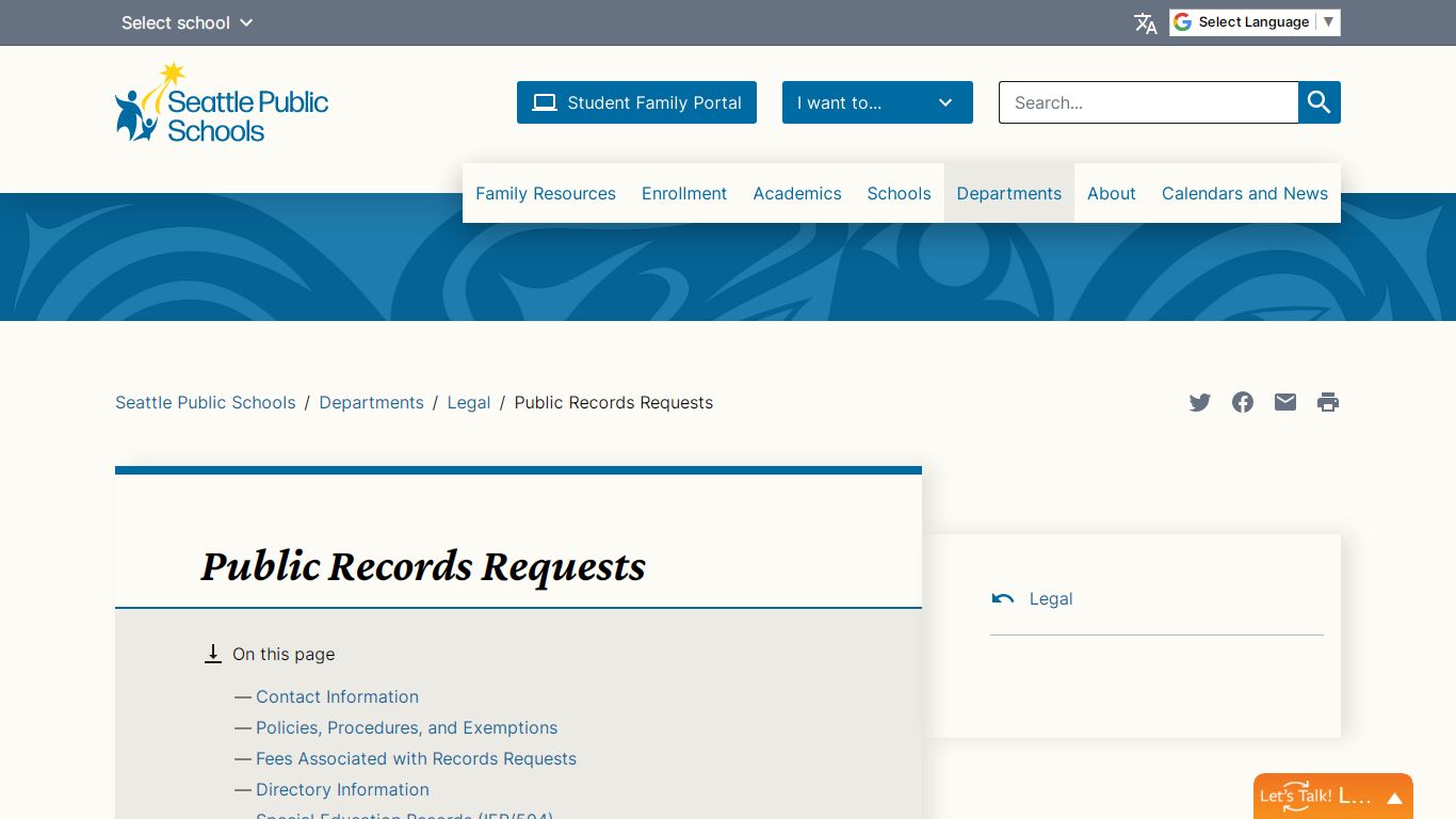 Public Records Requests - Seattle Public Schools