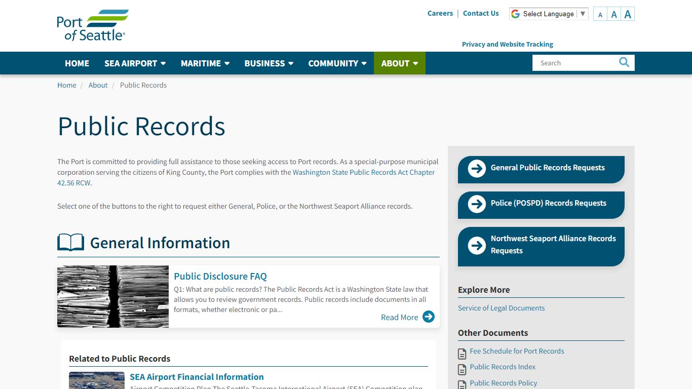 Public Records | Port of Seattle